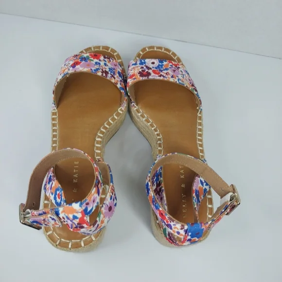 Kelly & Kate Women's size 9 M Espadrille Platform Flower Ankle Strap Sandals - Picture 9 of 13